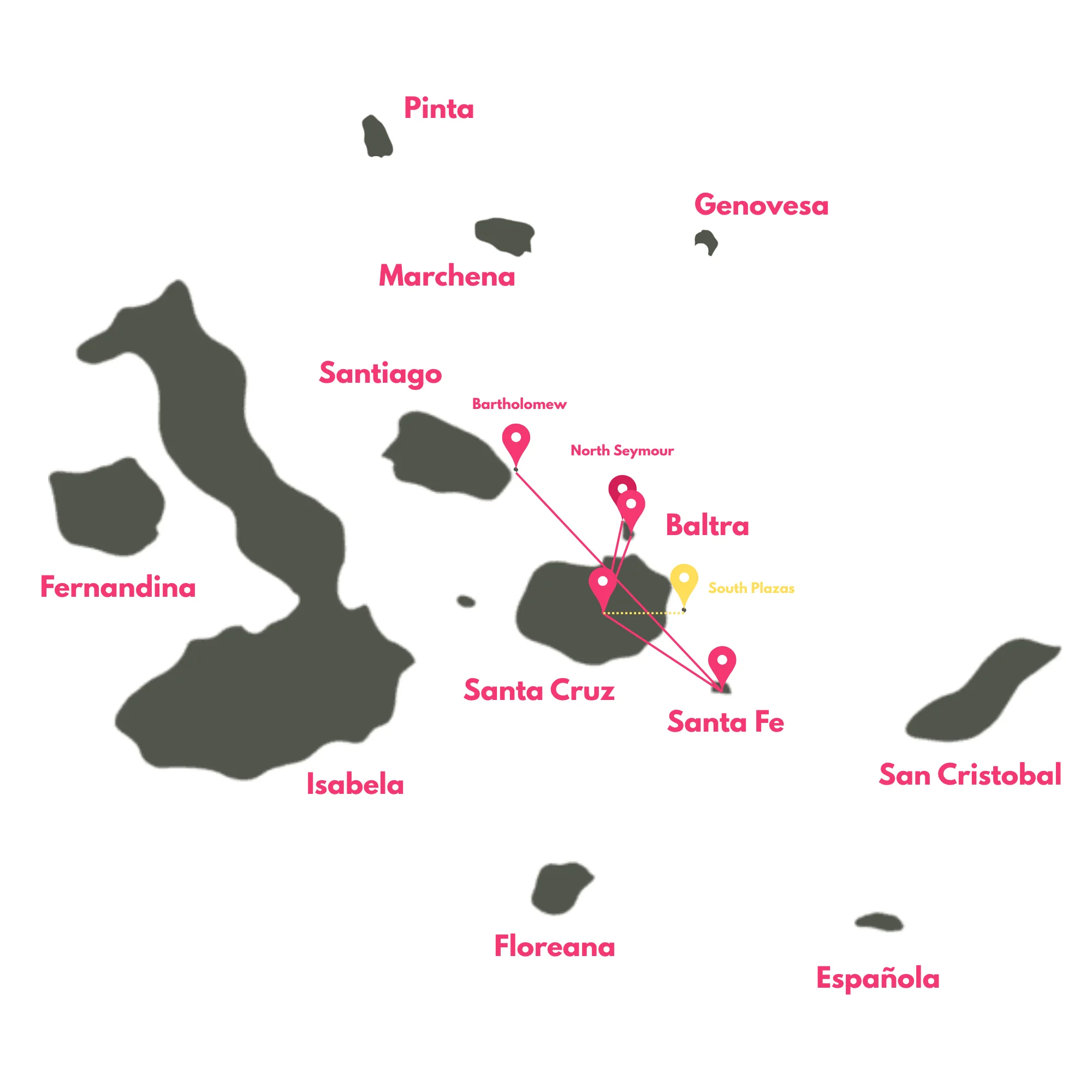 5 Day - Galapagos Alternative - SUPERIOR route map